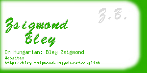 zsigmond bley business card